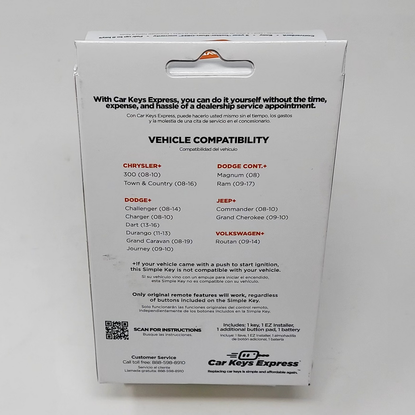 New Car Keys Express Universal Smart Key (UNSK-6MZSK) VW, Dodge, Jeep, Chrysler