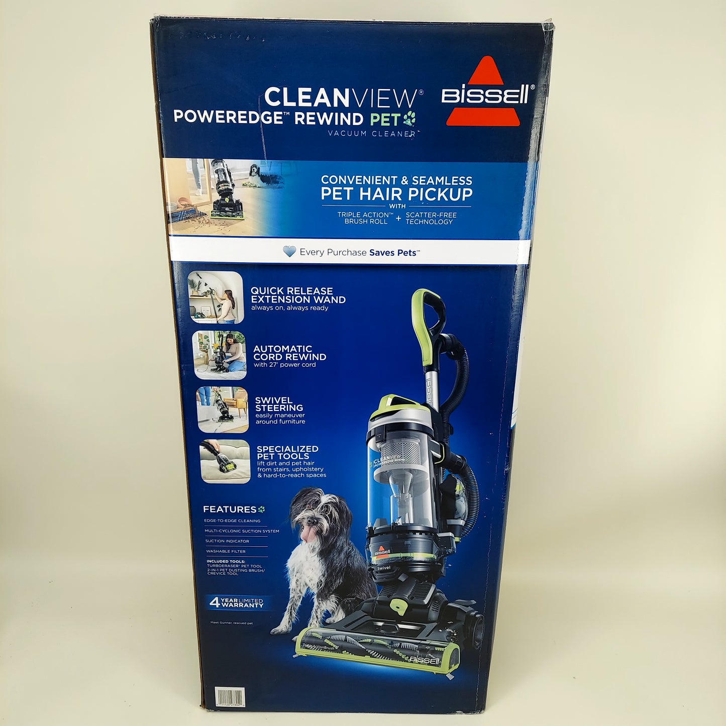 New BISSELL CleanView PowerEdge Rewind Pet Upright Vacuum