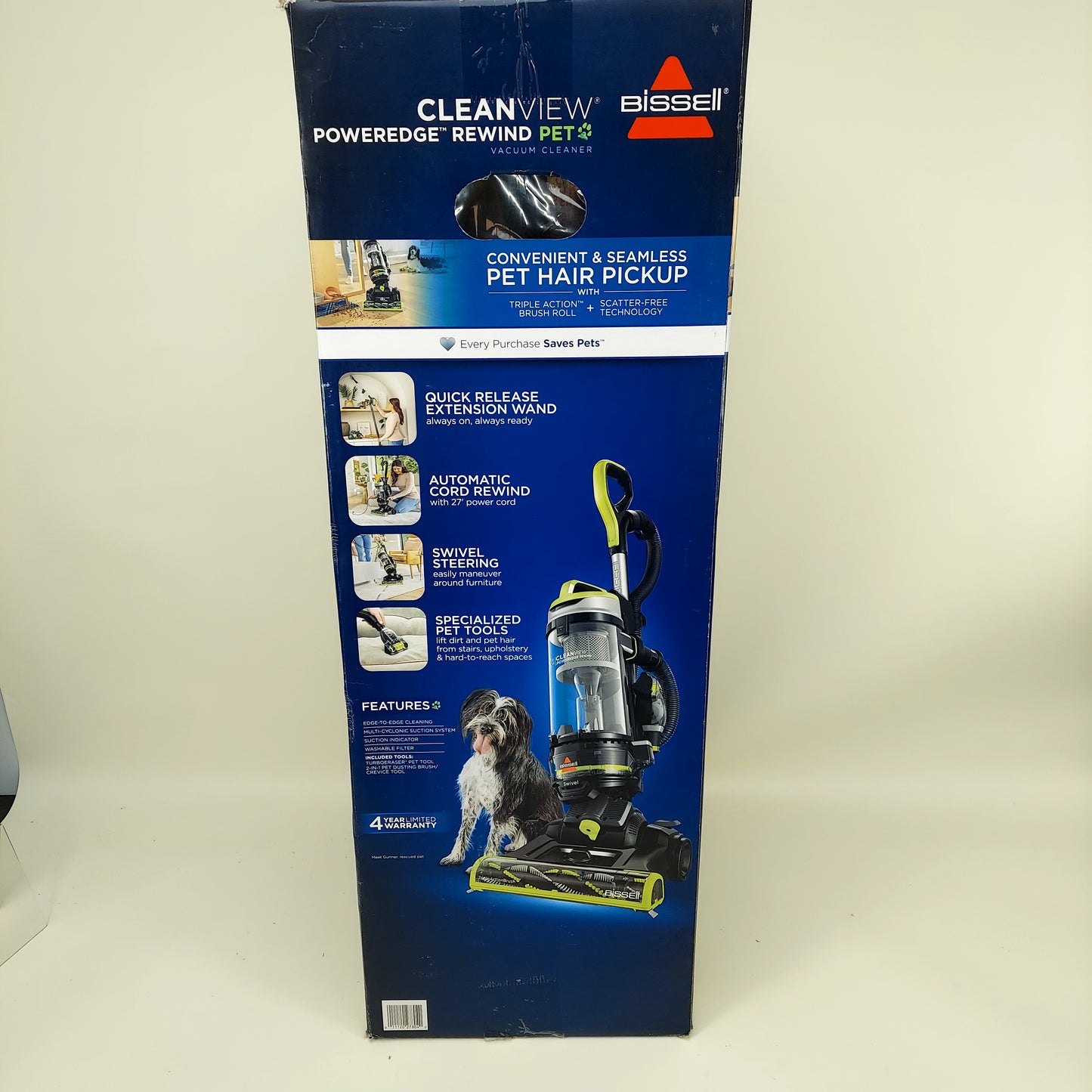 New BISSELL CleanView PowerEdge Rewind Pet Upright Vacuum