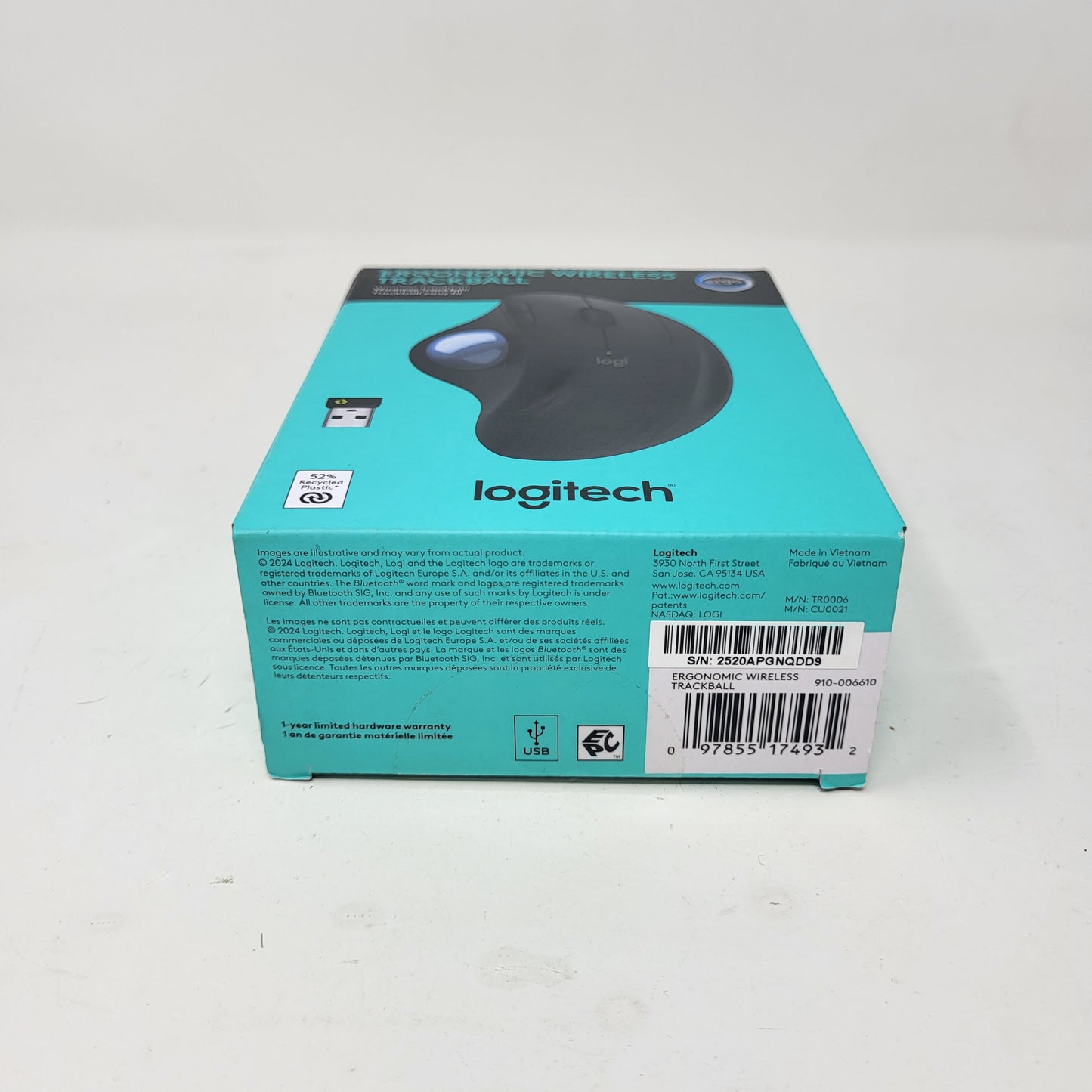 New Logitech Ergonomic Wireless Mouse Black