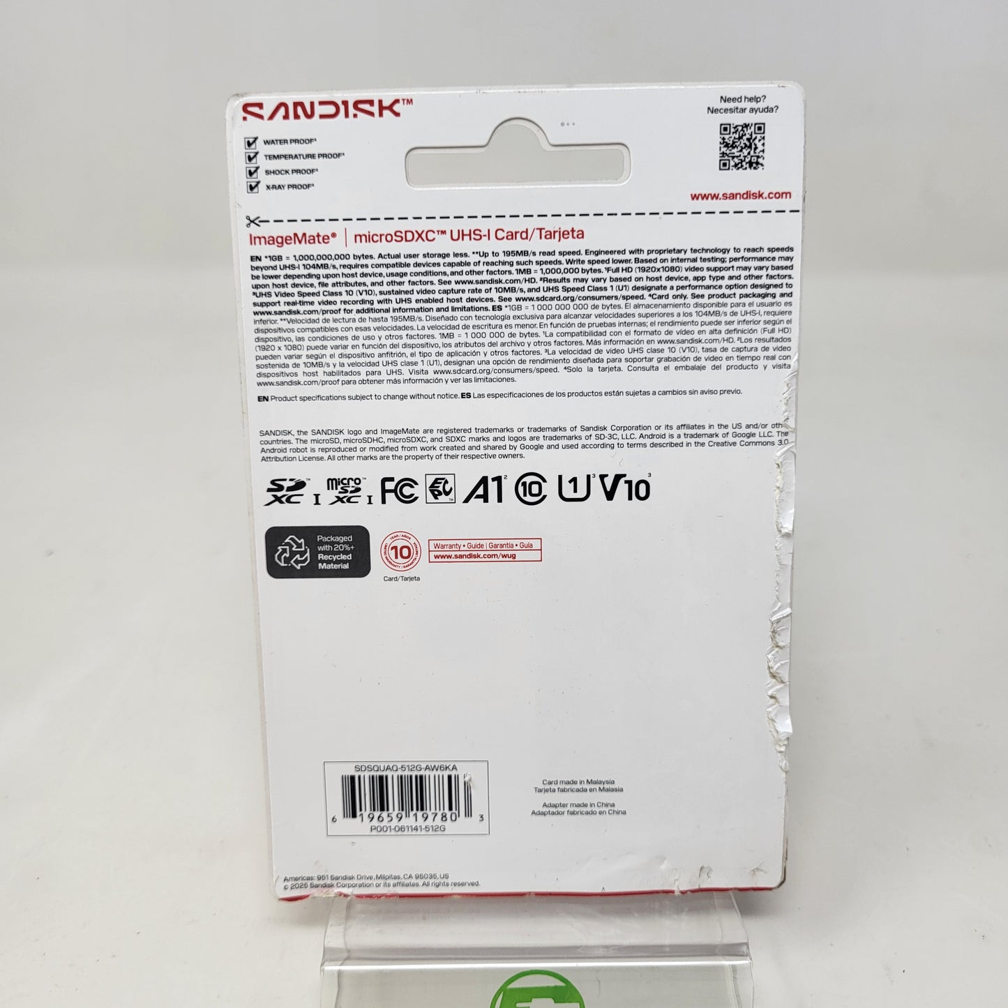 SanDisk 512GB ImageMate MicroSDXC UHS-I Card 195MB/s FHD SDSQUAQ-512G-AW6KA