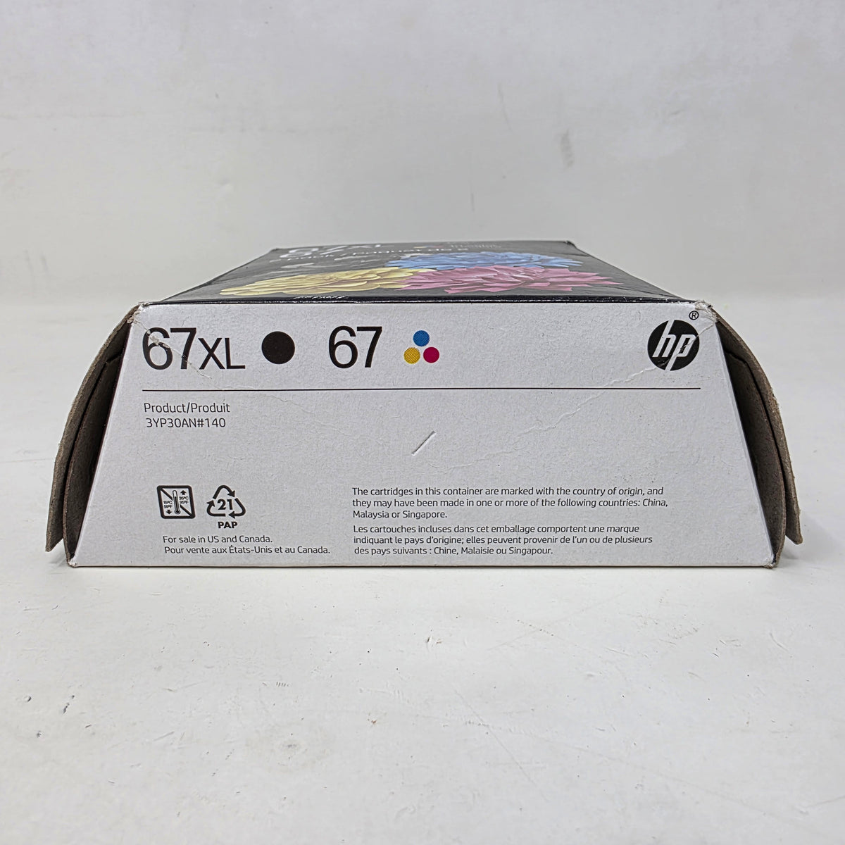 New HP 67XL Black, Yellow, Cyan and Magenta Ink Cartridges 3YP30AN