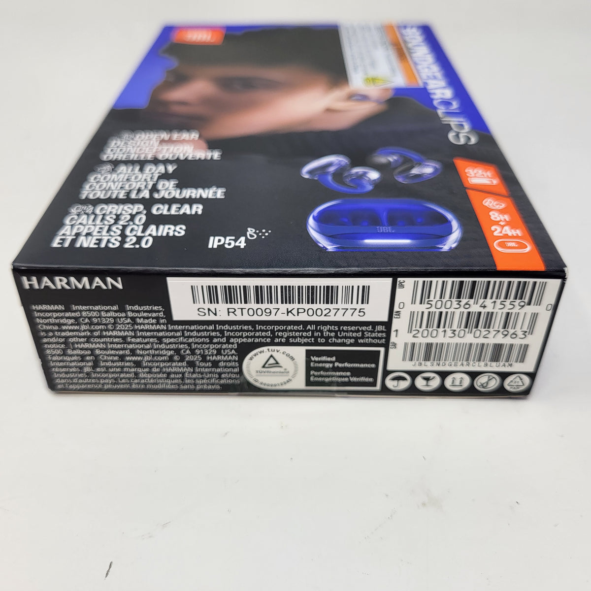 New JBL Sound Gear Clips Open Ear True Wireless Earbuds Blue IP54