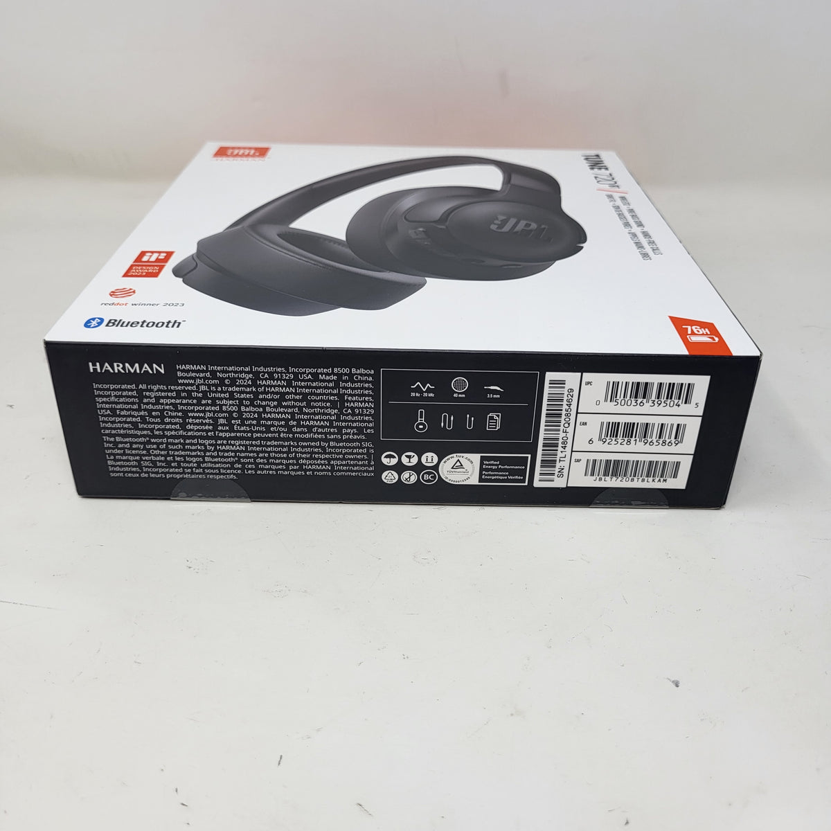 New JBL Tune 720BT Wireless Over-Ear Bluetooth Headphones Black JBLT720BTBLKAM