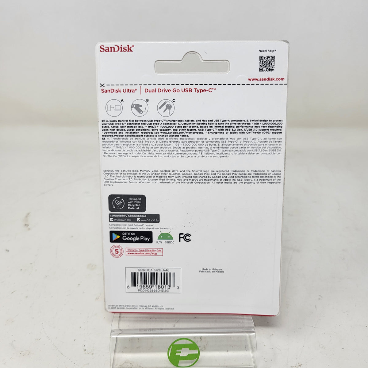 New SanDisk Ultra Dual Drive Go 512GB USB 3.2 Type-C Type-A Flash Drive
