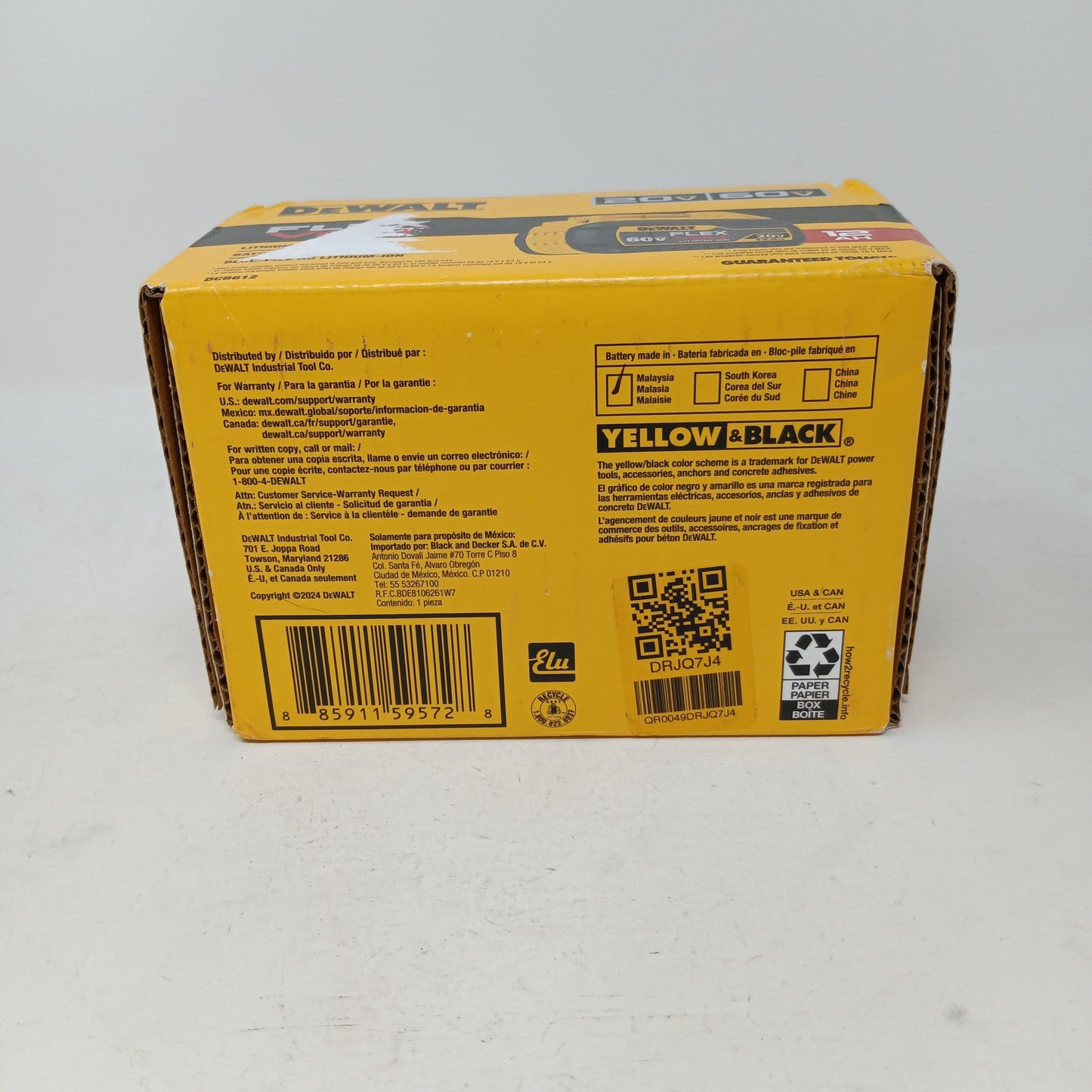 New DeWalt DCB612 20V Lithium-Ion Battery Pack