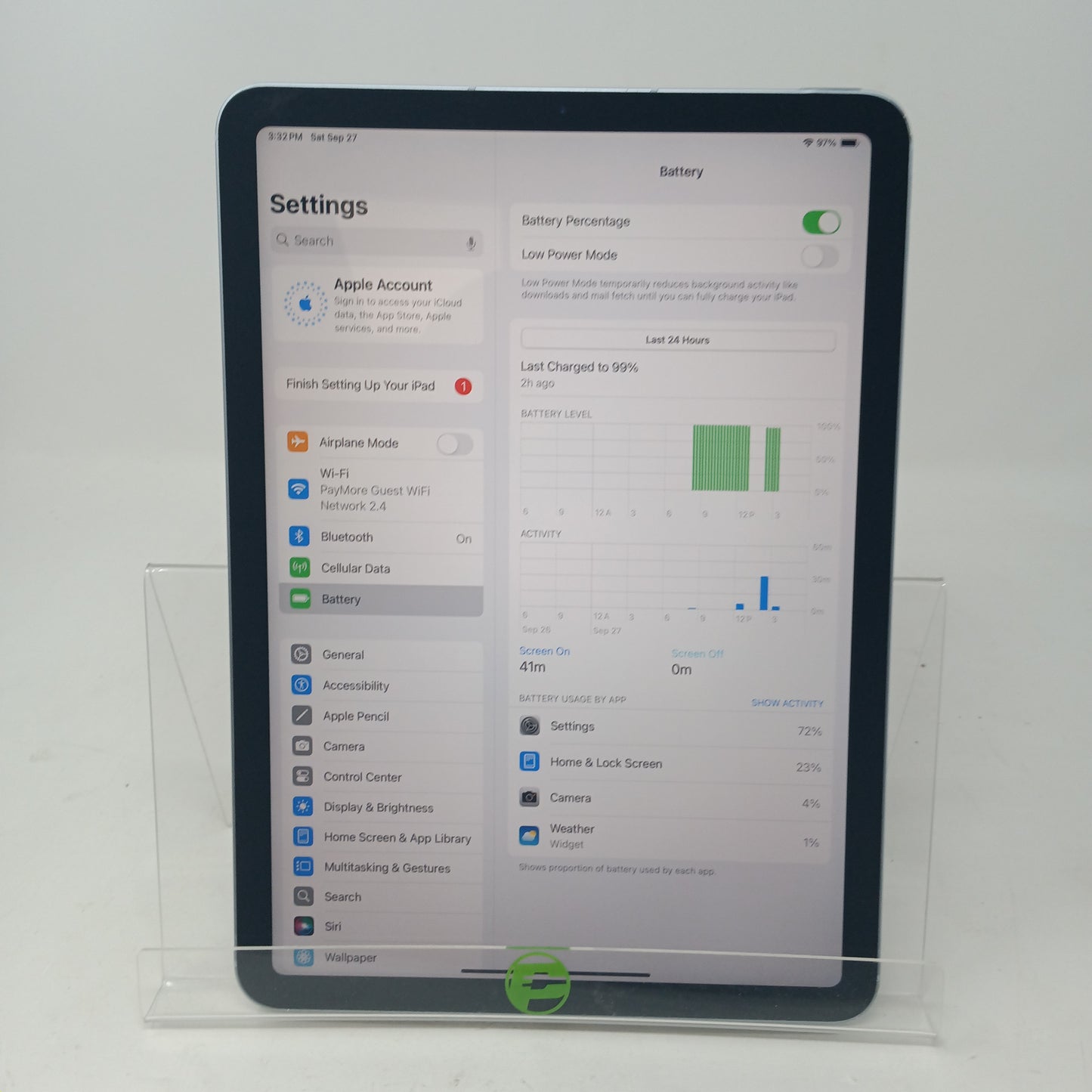 Unlocked Apple iPad Air 4th Gen 256GB Blue MYJ62LL/A