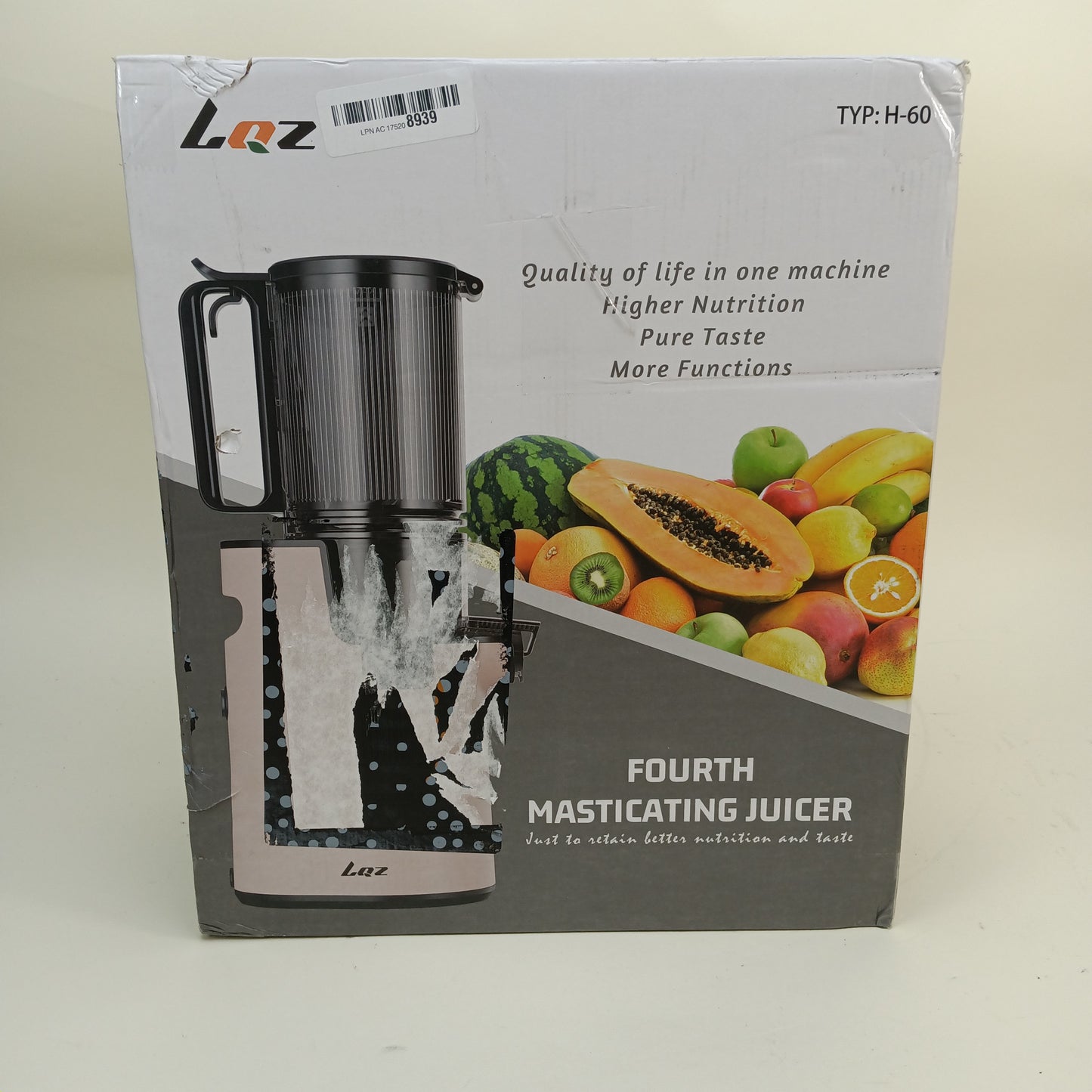 LQZ Cold Press Juicer, Slow Masticating Juicer Machines, 350W Juice Extractor