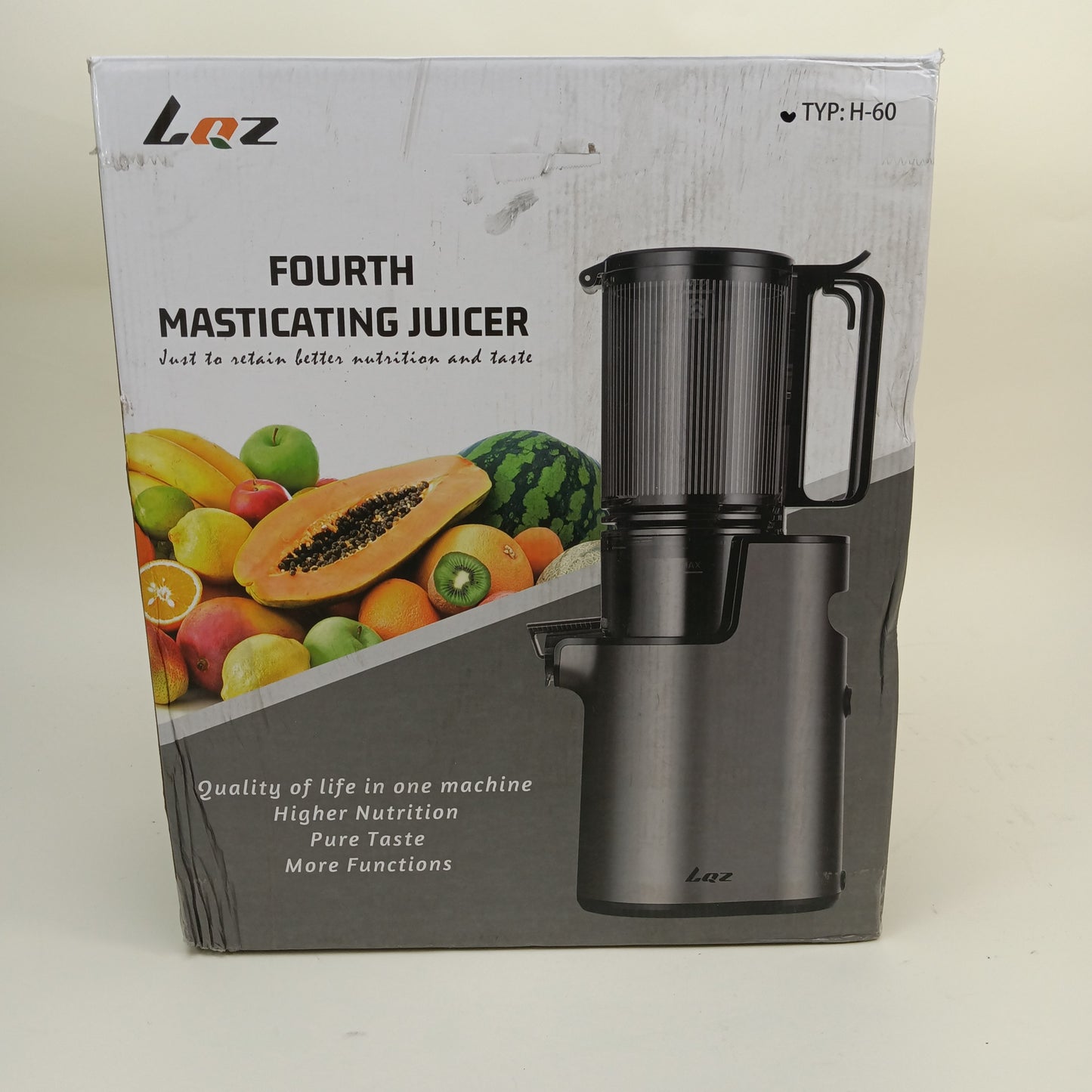 LQZ Cold Press Juicer, Slow Masticating Juicer Machines, 350W Juice Extractor