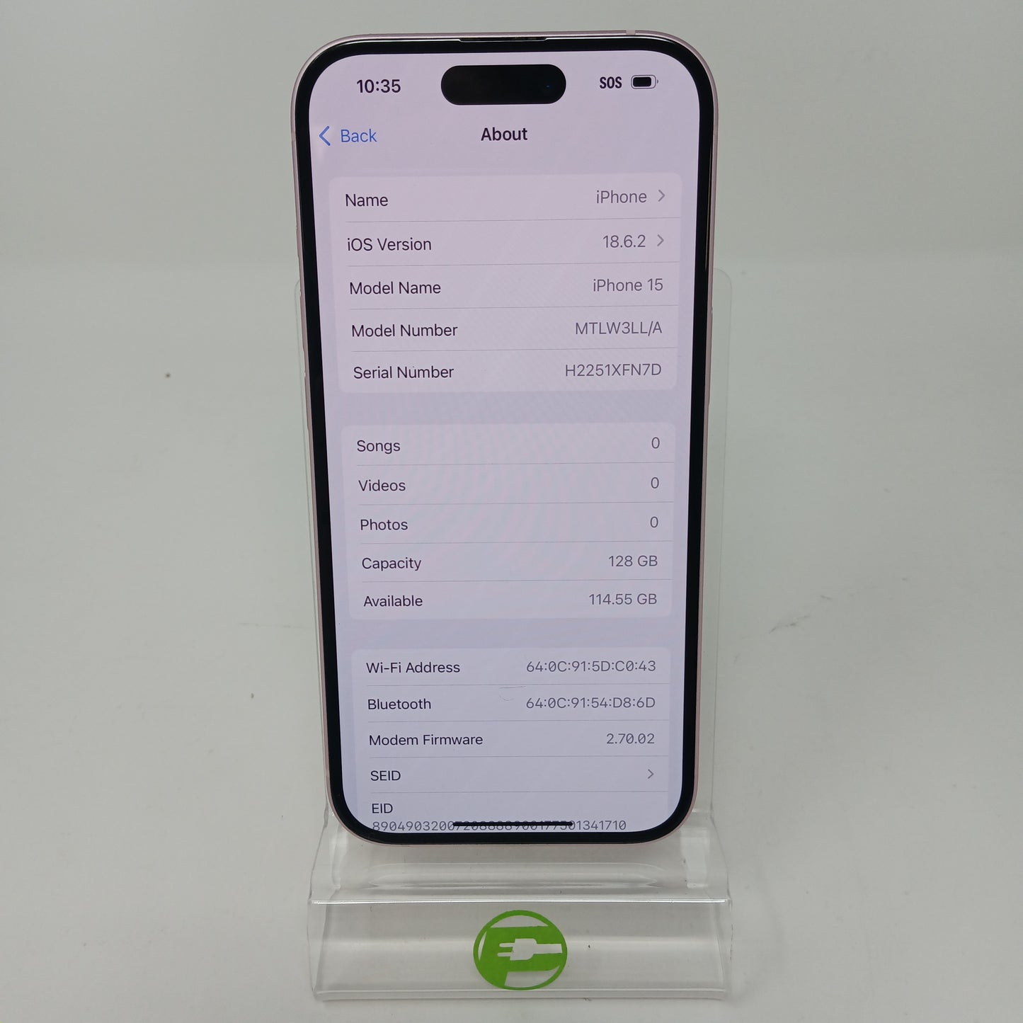 Unlocked Apple iPhone 15 128GB Pink MTLW3LL/A