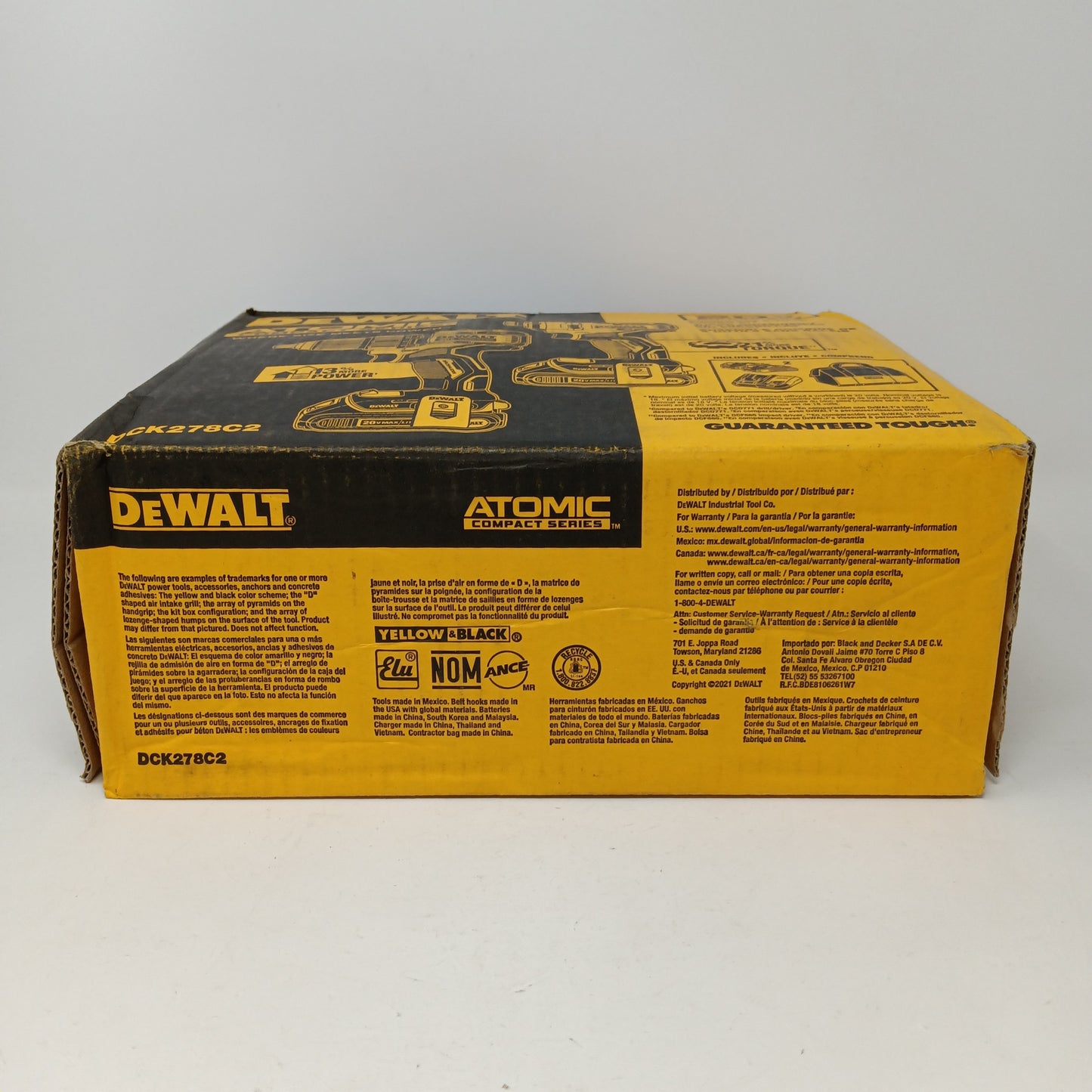 Dewalt ATOMIC 20V Brushless Compact Drill & 1/4" Hex Impact Kit DCK278C2