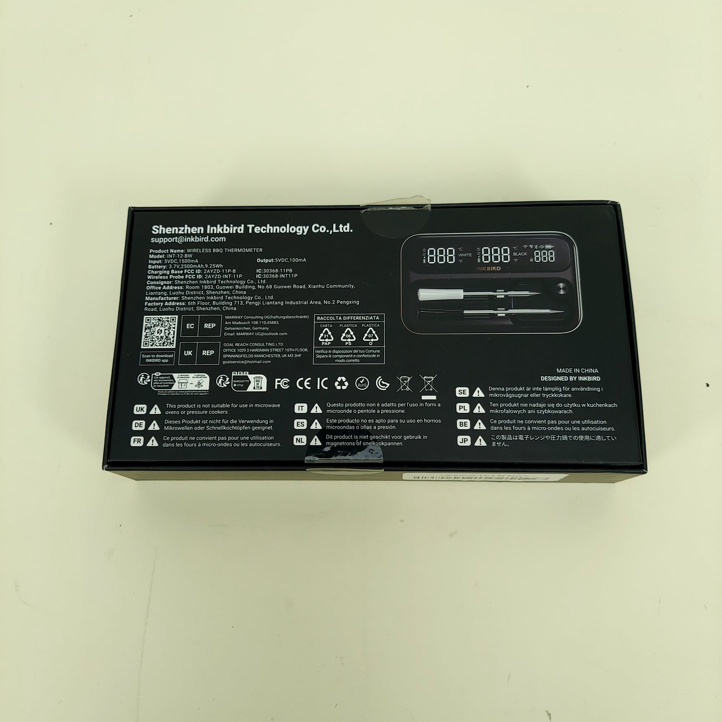 INKBIRD Wireless BBQ Thermometer  INT-12-BW