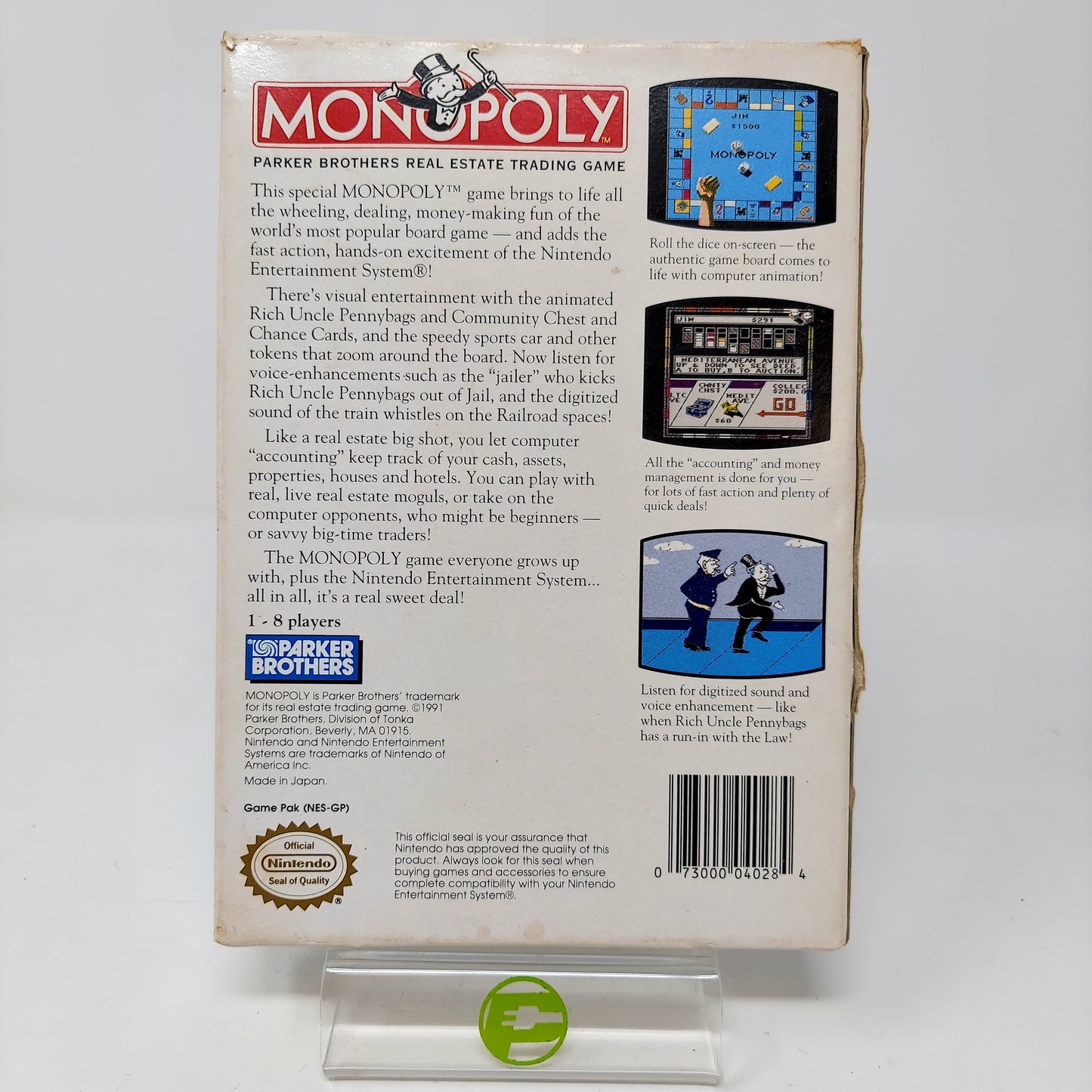 Monopoly (Nintendo NES, 1991) Box + Poster