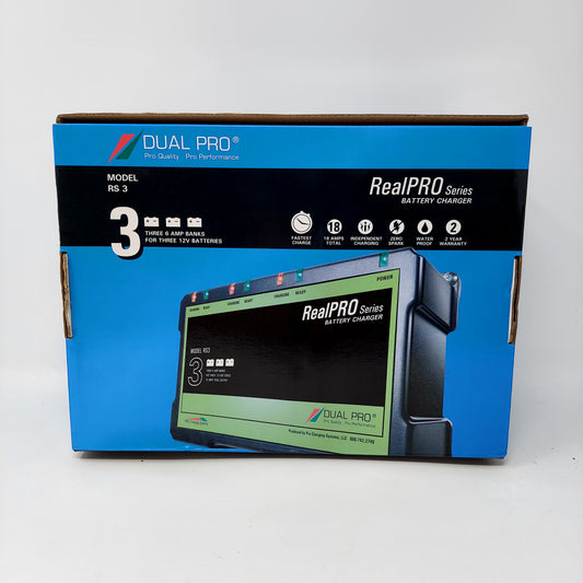 Dual Pro RealPRO Series RS3 18 Amp 3-Bank 12V-36V Battery Charge - NEW
