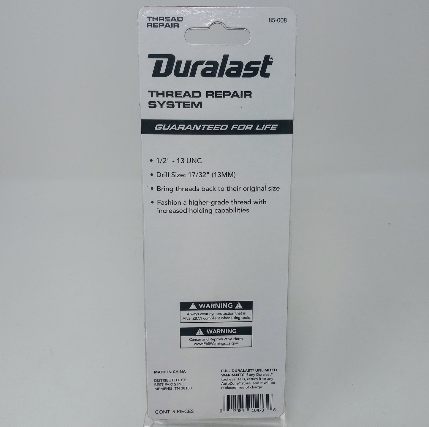 Duralast 85-015 Thread Repair System M14 - 1.25 UNC 9/16"