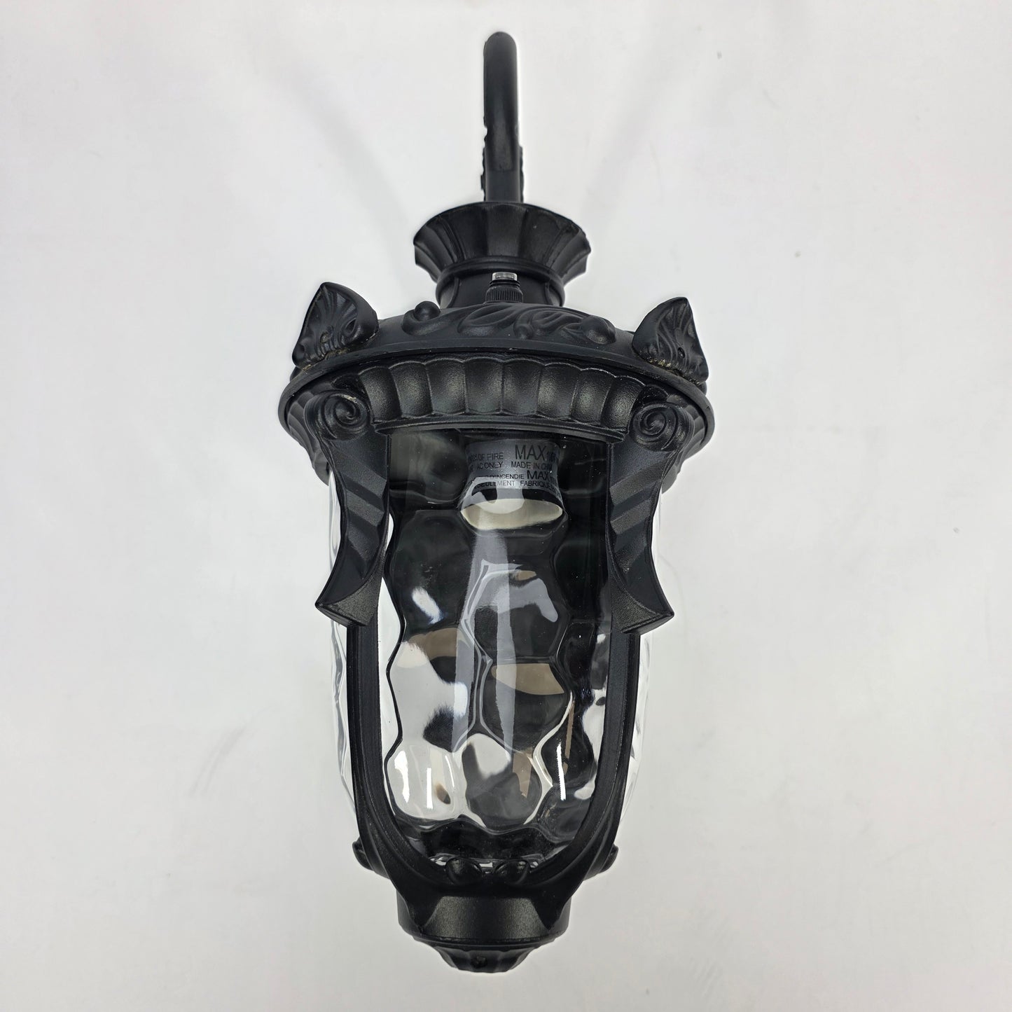 DORESshop 17" Black Outdoor Light Fixtures Wall Mount with Glass Shade