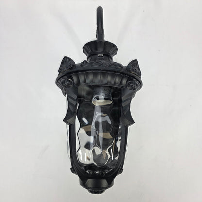 DORESshop 17" Black Outdoor Light Fixtures Wall Mount with Glass Shade