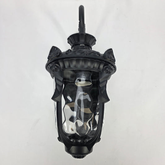 DORESshop 17" Black Outdoor Light Fixtures Wall Mount with Glass Shade