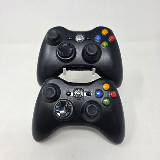 Lot of 2 Microsoft Xbox 360 Wireless Controller Black