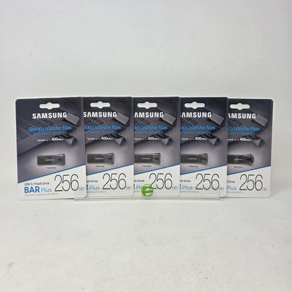 New Samsung BAR Plus 256GB USB 3.1 Flash Drive MUF-256BE4/AM 5 Packs