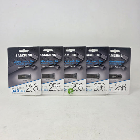 New Samsung BAR Plus 256GB USB 3.1 Flash Drive MUF-256BE4/AM 5 Packs