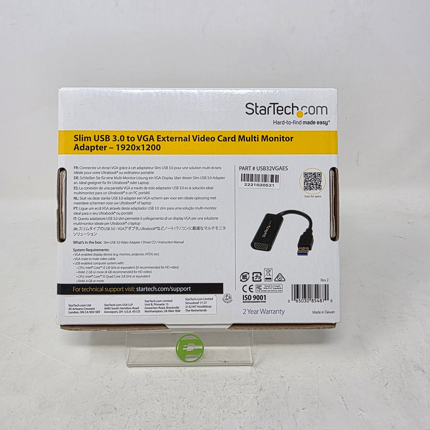 New Startech USB32VGAES Slim USB 3.0 to VGA Multi Monitor Adaptor