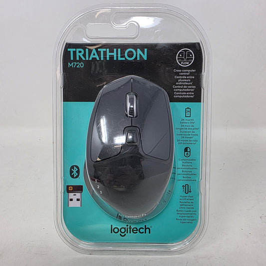 New Logitech  M720  Bluetooth Wireless - Preto Mouse  910-004790