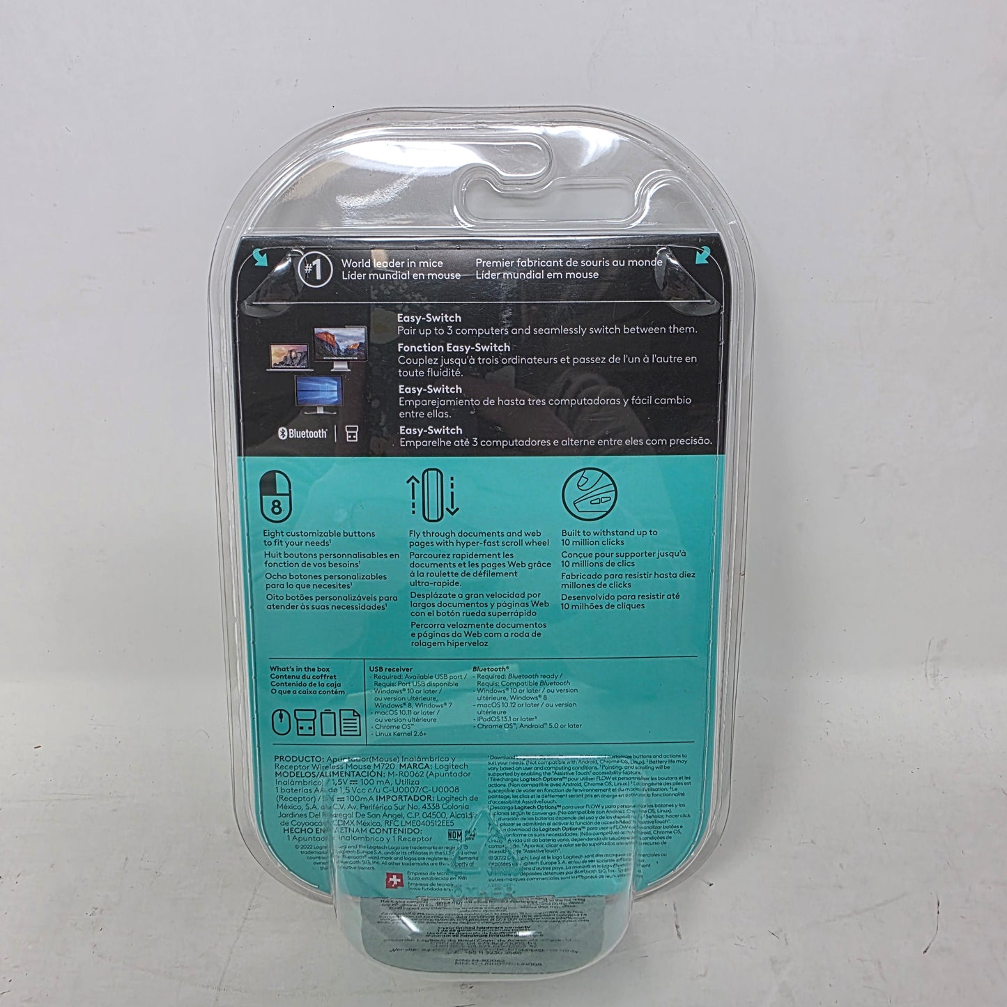 New Logitech  M720  Bluetooth Wireless - Preto Mouse  910-004790