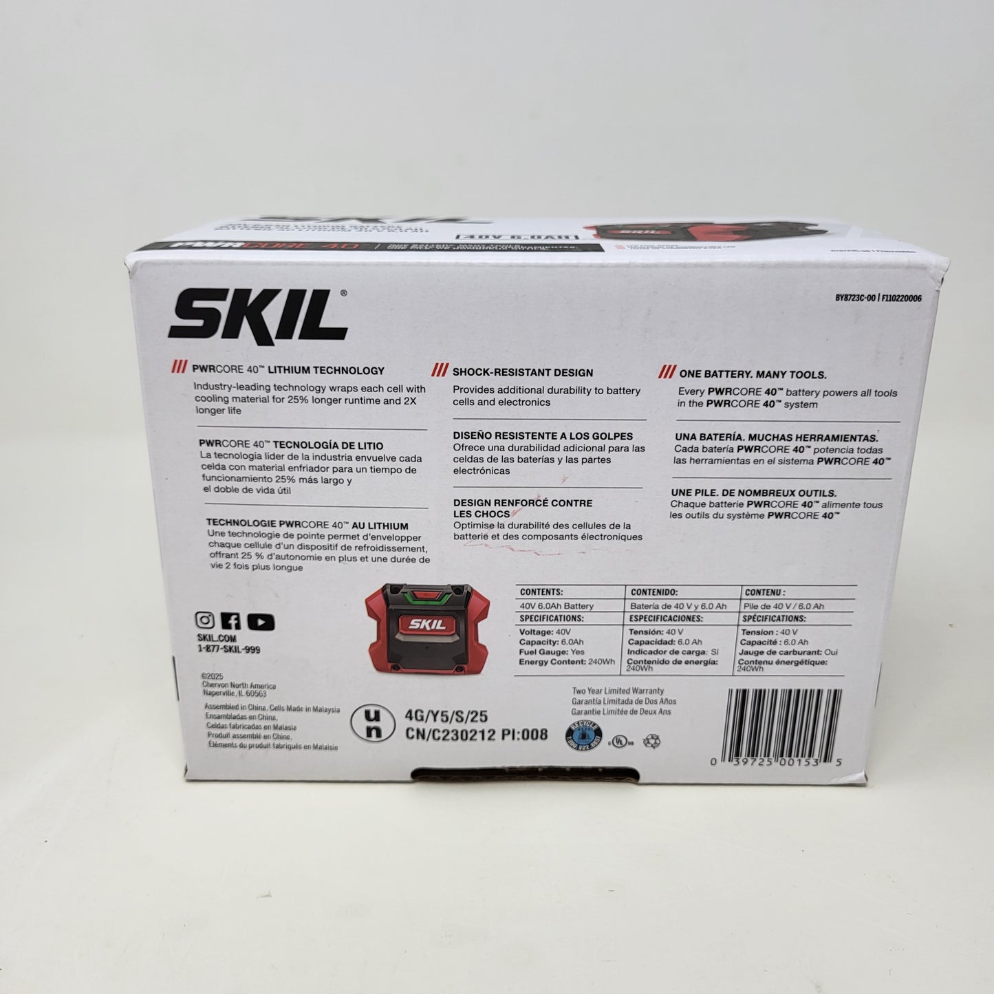 New SKIL BY8723C-00 40V Battery
