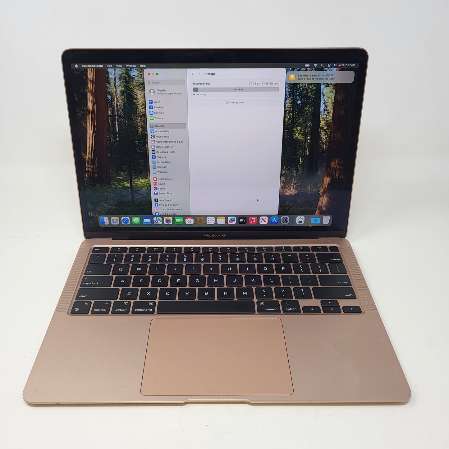 2020 Apple MacBook Air 13.3" M1 7C GPU 3.2GHz 8GB RAM 256GB SSD A2337