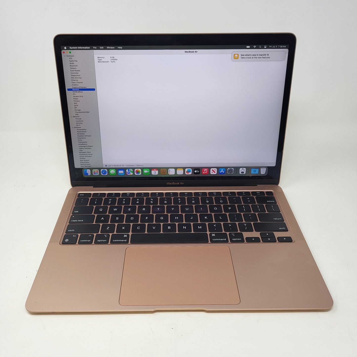 2020 Apple MacBook Air 13.3" M1 7C GPU 3.2GHz 8GB RAM 256GB SSD A2337