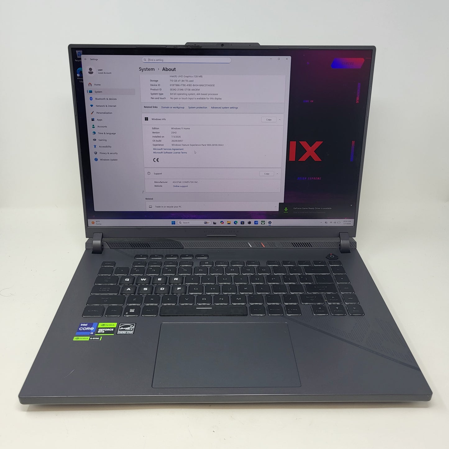 Asus ROG Strix G15 G614J 16" i9-14900HX 3.2GHz 16GB RAM 2TB SSD GeForce RTX 4060