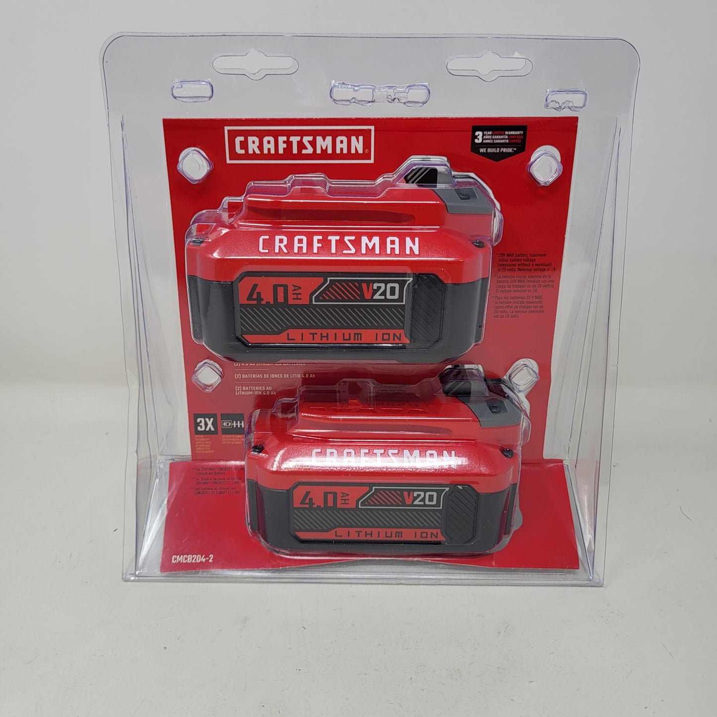 New Craftsman 20V Lithium Ion Power Tool Battery Pack CMCB204-2