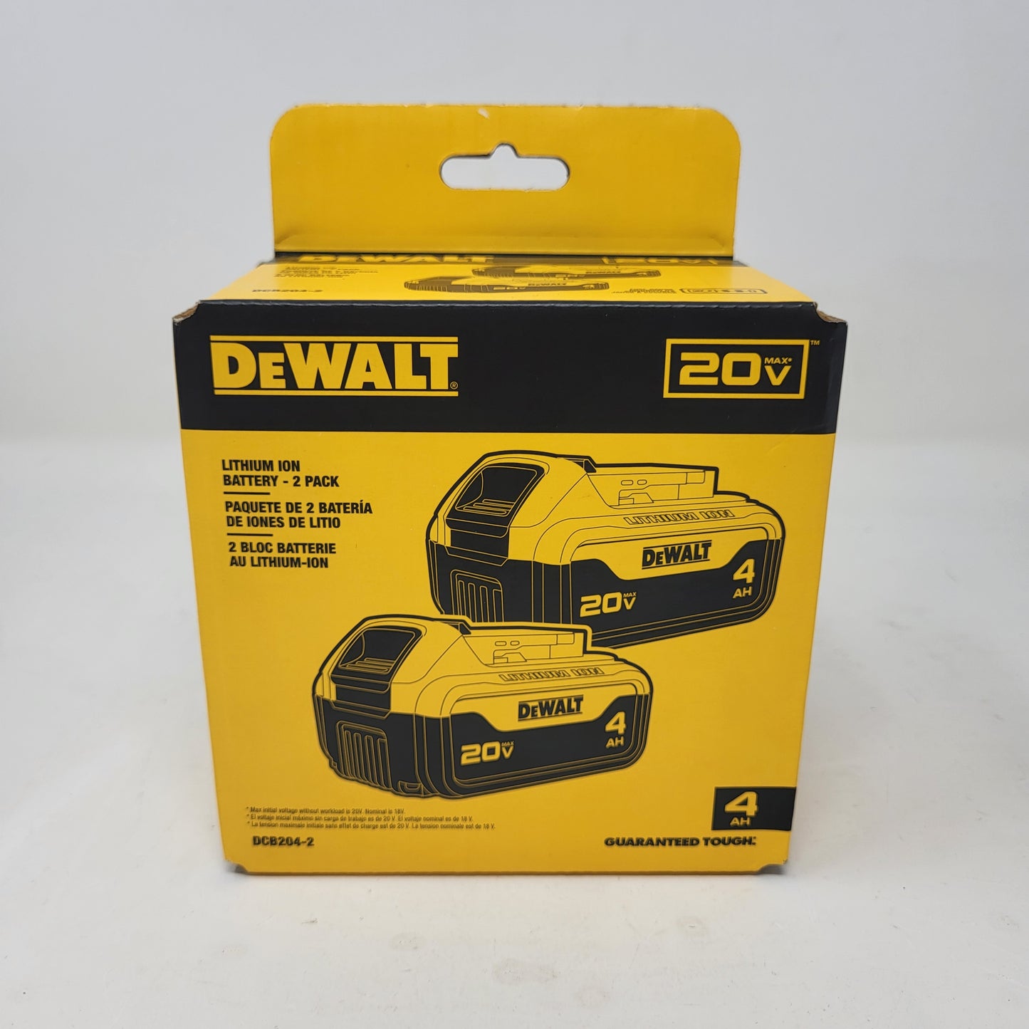 New DeWalt DCB204-2 20V MAX Premium Lithium-Ion 4.0Ah Battery 2 Pack