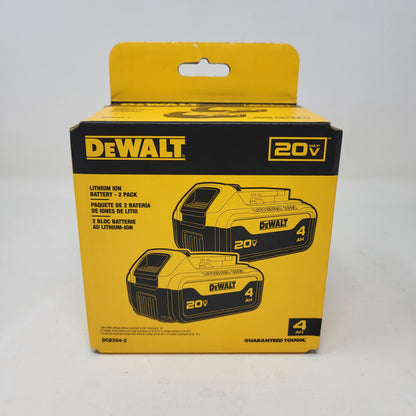 New DeWalt DCB204-2 20V MAX Premium Lithium-Ion 4.0Ah Battery 2 Pack