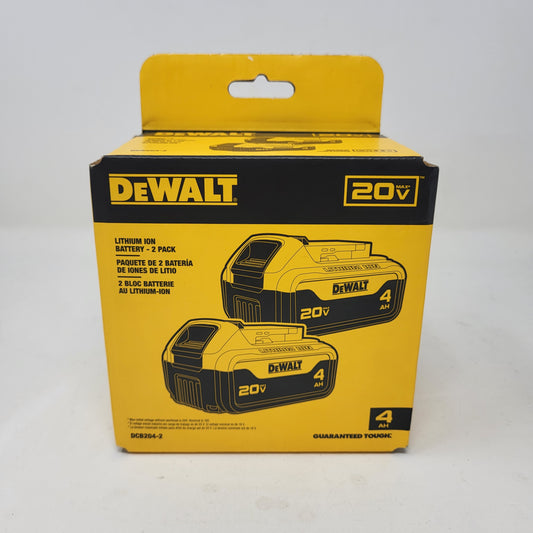 New DeWalt DCB204-2 20V MAX Premium Lithium-Ion 4.0Ah Battery 2 Pack