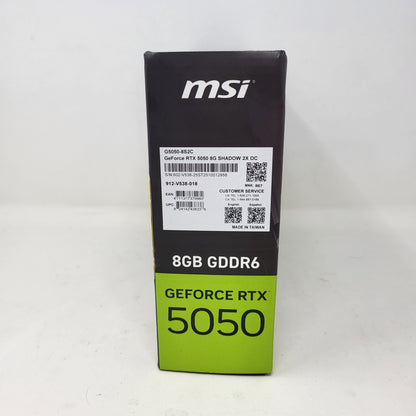 New MSI GeForce RTX 5050 SHADOW 2X OC 8GB GDDR6 Graphics Card G5050-8S2C