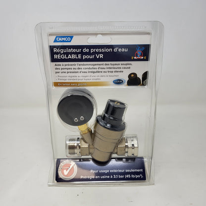 New Camco RV Adjustable Brass Water Pressure Regulator C1W-40058