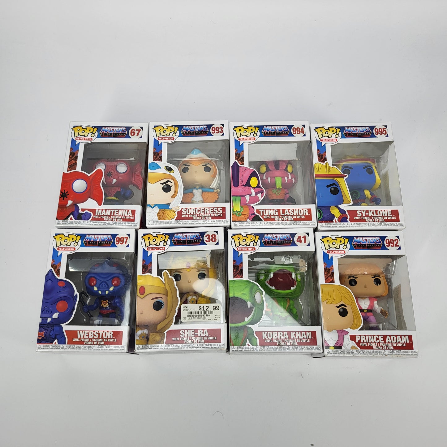 Lot Of 8 New funko Pops Masters of the universe collection