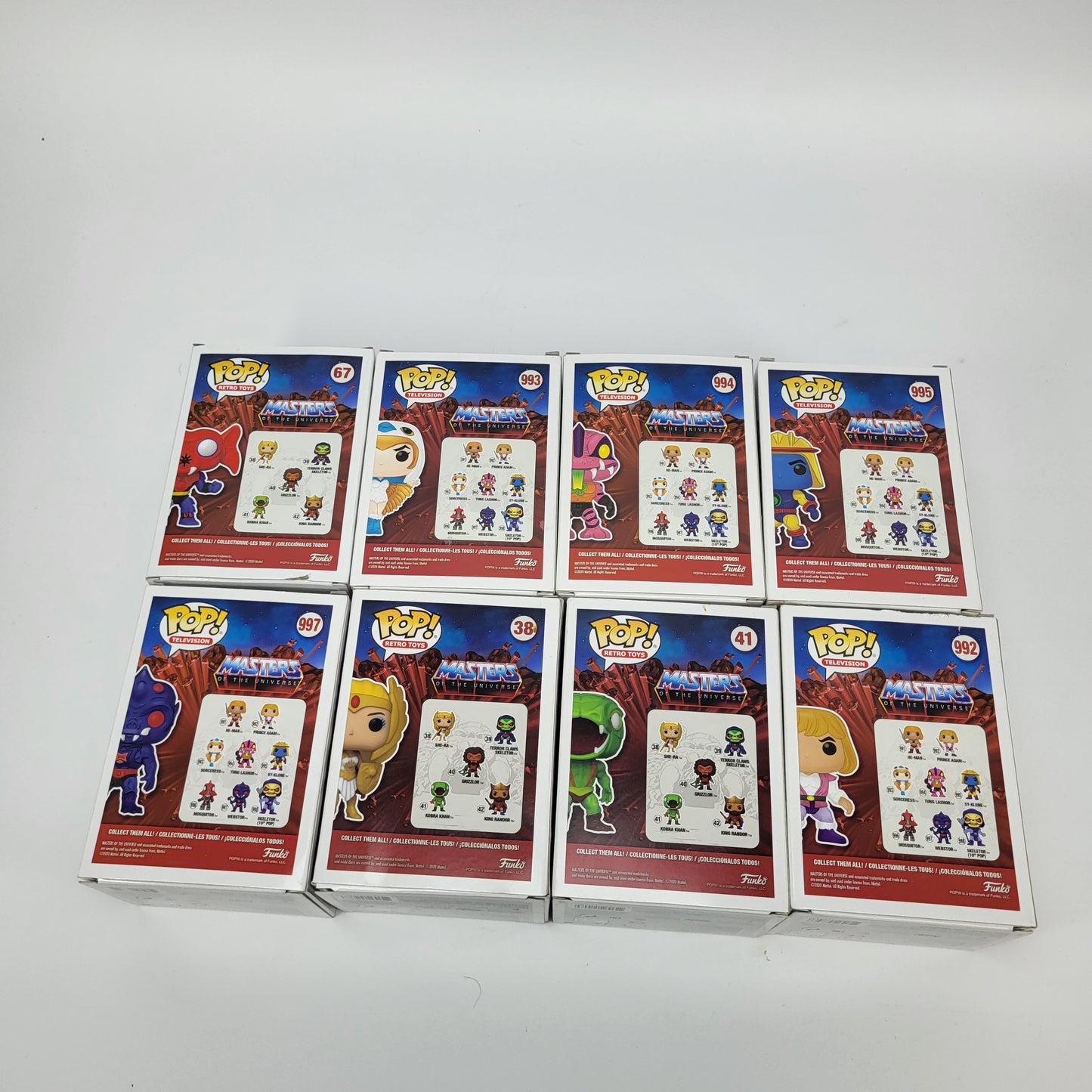 Lot Of 8 New funko Pops Masters of the universe collection