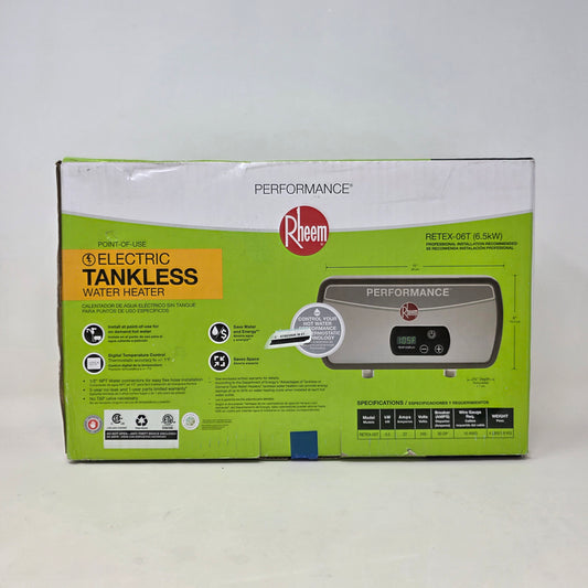 New Rheem 5.5 KW 1.6 GPM 240-Volt Tankless Electric Water Heater RETEX-06T