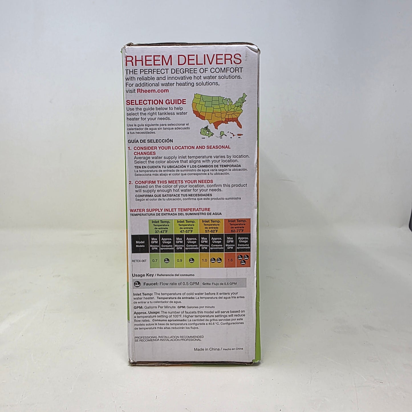 New Rheem 5.5 KW 1.6 GPM 240-Volt Tankless Electric Water Heater RETEX-06T