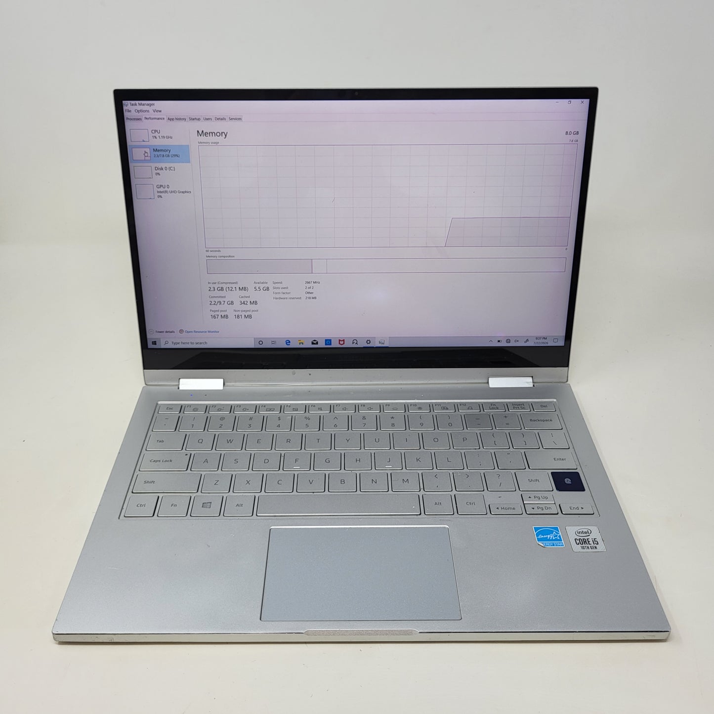 Samsung Galaxy Book Flex Alpha NP730QCJ 13.3" i5-10210U 1.6GHz 8GB RAM 256GB SSD