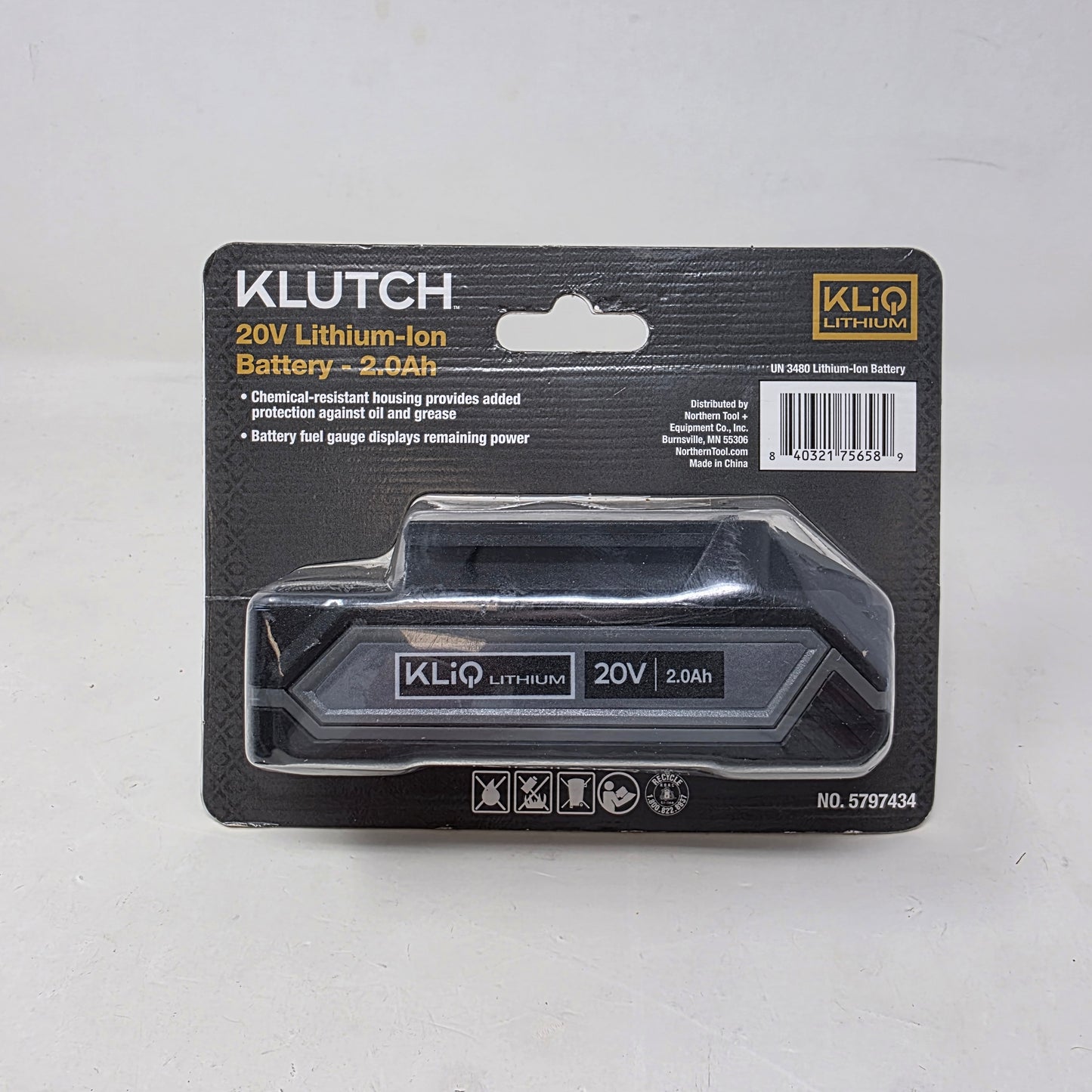 New Klutch KLiQ 5797434 20V 2.0Ah Lithium-Ion Battery Pack