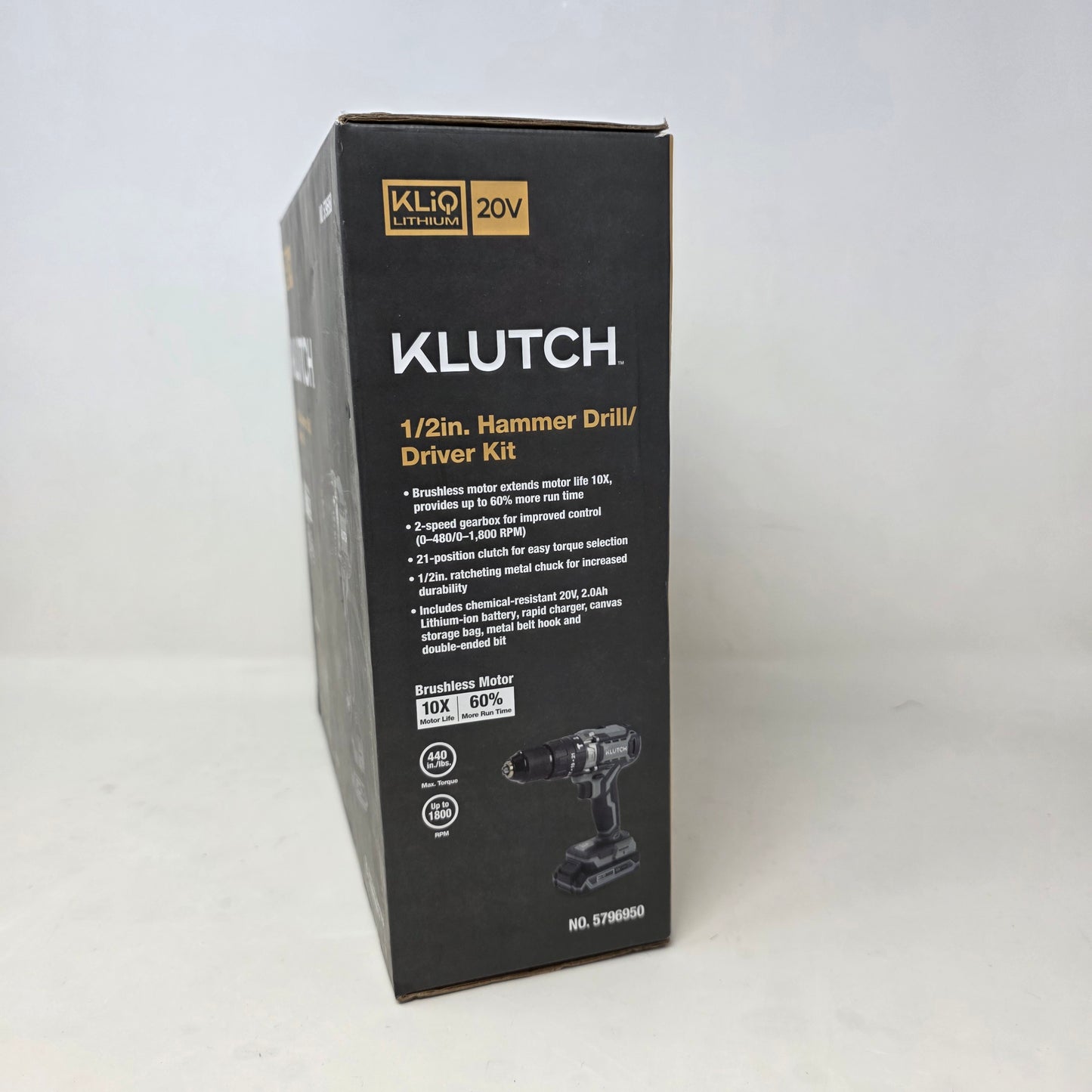 New Klutch  5796950 20V 1/2in. Hammer Drill/Driver Kit