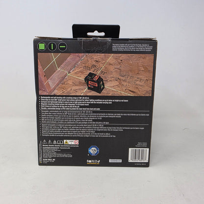 New Klein Tools 93CPLG Compact Rechargeable Green Planar Laser Level 100'