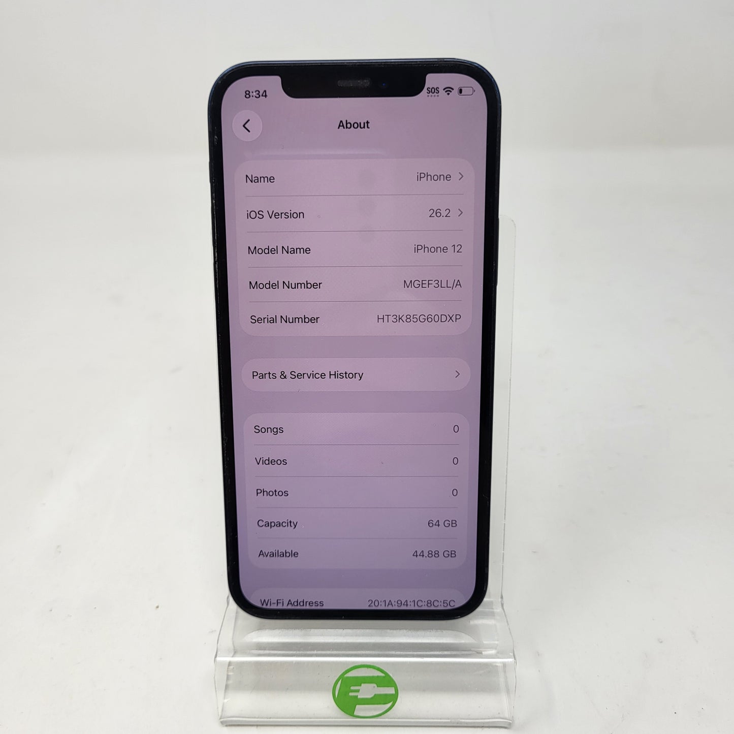 Unlocked Apple iPhone 12 64GB 26.2 Blue MGEF3LL/A