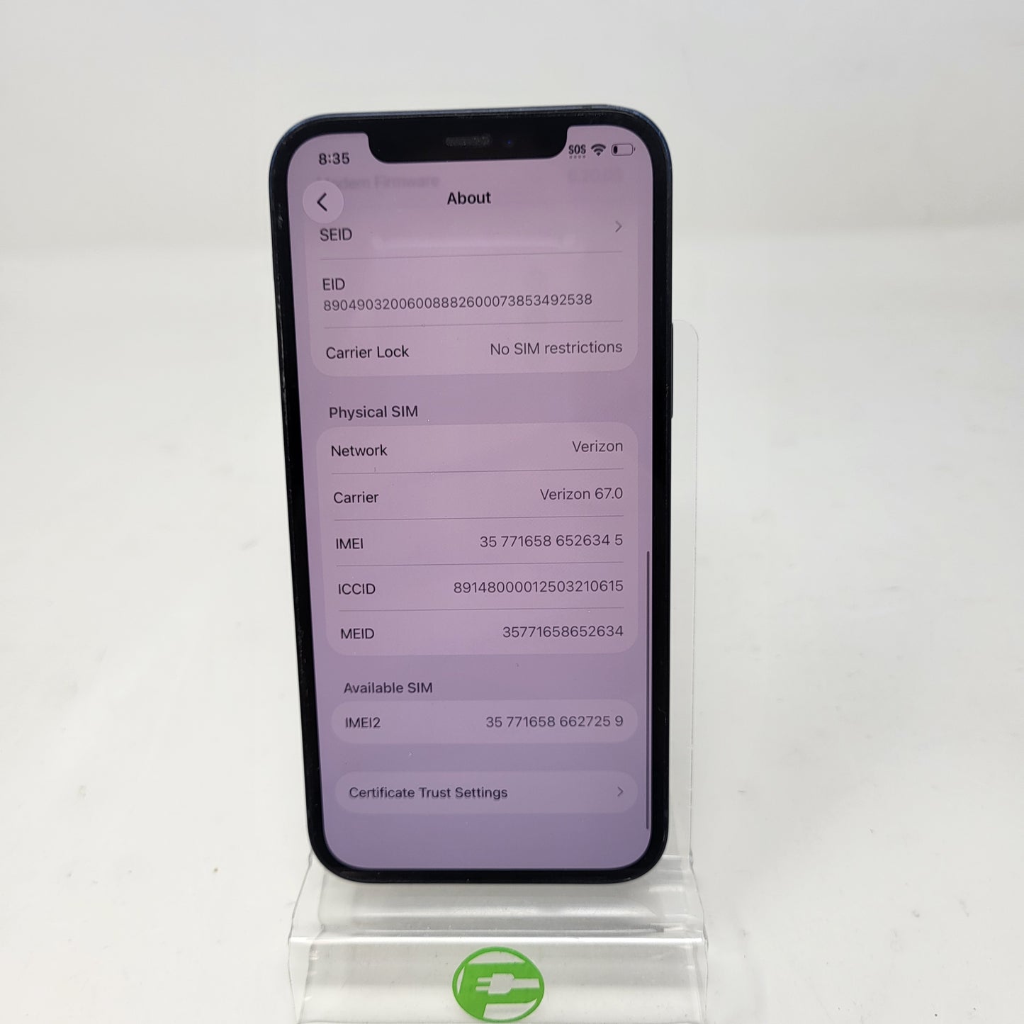 Unlocked Apple iPhone 12 64GB 26.2 Blue MGEF3LL/A