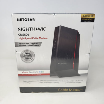 New NETGEAR Nighthawk CM2500-1AZNAS DOCSIS 3.1 Cable Modem
