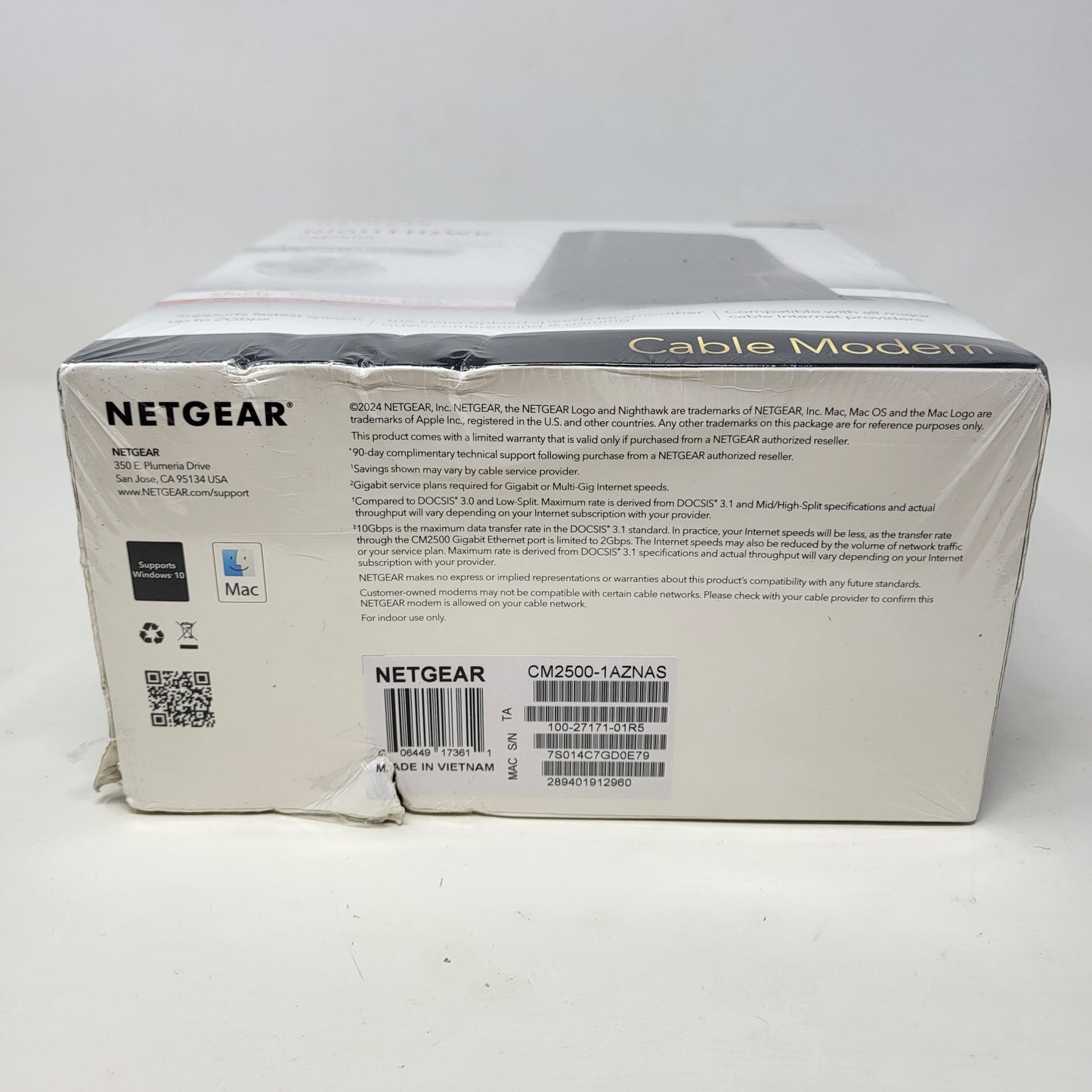 New NETGEAR Nighthawk CM2500-1AZNAS DOCSIS 3.1 Cable Modem